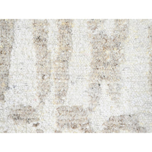 12'2"x15' Alabaster White, Minimalist Swedish Design, Hand Knotted, 100% Wool, XL, Oversized, Oriental Rug FWR62106
