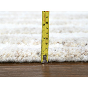 12'2"x15' Alabaster White, Minimalist Swedish Design, Hand Knotted, 100% Wool, XL, Oversized, Oriental Rug FWR62106