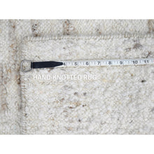 Load image into Gallery viewer, 2&#39;x3&#39; Oyster White, Minimalist Swedish Design, Hand Knotted, Organic Wool, Sample, Mat, Oriental Rug FWR62118