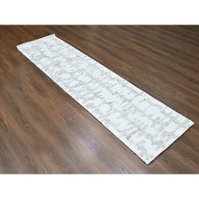 Load image into Gallery viewer, 2&#39;7&quot;x9&#39;10&quot; Parchment White, Hand Knotted, Minimalist Swedish Design, 100% Wool, Runner, Oriental Rug FWR62124