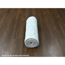 Load image into Gallery viewer, 2&#39;7&quot;x9&#39;10&quot; Parchment White, Hand Knotted, Minimalist Swedish Design, 100% Wool, Runner, Oriental Rug FWR62124