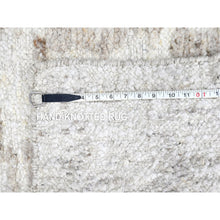 Load image into Gallery viewer, 2&#39;7&quot;x9&#39;10&quot; Parchment White, Hand Knotted, Minimalist Swedish Design, 100% Wool, Runner, Oriental Rug FWR62124