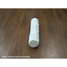 Load image into Gallery viewer, 2&#39;x2&#39;10&quot; Oyster White, Natural Wool, Minimalist Swedish Design, Hand Knotted, Mat, Sample, Oriental Rug FWR62136