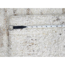 Load image into Gallery viewer, 2&#39;x2&#39;10&quot; Oyster White, Natural Wool, Minimalist Swedish Design, Hand Knotted, Mat, Sample, Oriental Rug FWR62136