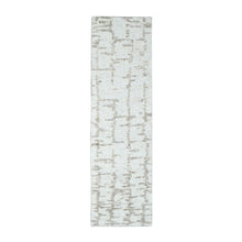 Load image into Gallery viewer, 2&#39;6&quot;x8&#39; Alabaster White, Minimalist Swedish Design, Hand Knotted, Organic Wool, Runner, Oriental Rug FWR62142