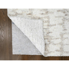 Load image into Gallery viewer, 2&#39;6&quot;x8&#39; Alabaster White, Minimalist Swedish Design, Hand Knotted, Organic Wool, Runner, Oriental Rug FWR62142