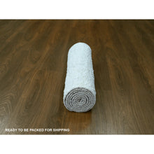 Load image into Gallery viewer, 2&#39;6&quot;x8&#39; Alabaster White, Minimalist Swedish Design, Hand Knotted, Organic Wool, Runner, Oriental Rug FWR62142