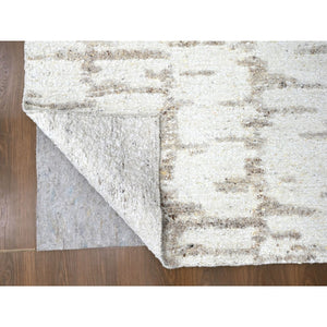 8'x10' Bone White, Minimalist Swedish Design, Hand Knotted, Pure Wool, Oriental Rug FWR62154