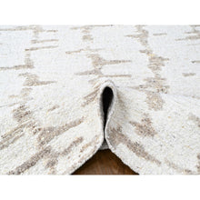 Load image into Gallery viewer, 8&#39;x10&#39; Bone White, Minimalist Swedish Design, Hand Knotted, Pure Wool, Oriental Rug FWR62154
