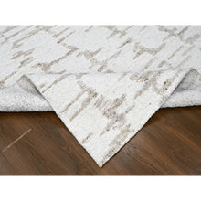 Load image into Gallery viewer, 8&#39;x10&#39; Bone White, Minimalist Swedish Design, Hand Knotted, Pure Wool, Oriental Rug FWR62154