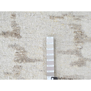 8'x10' Bone White, Minimalist Swedish Design, Hand Knotted, Pure Wool, Oriental Rug FWR62154