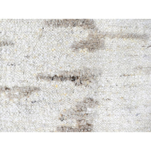 8'x10' Bone White, Minimalist Swedish Design, Hand Knotted, Pure Wool, Oriental Rug FWR62154