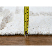Load image into Gallery viewer, 8&#39;x10&#39; Bone White, Minimalist Swedish Design, Hand Knotted, Pure Wool, Oriental Rug FWR62154