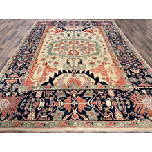 Load image into Gallery viewer, 8&#39;10&quot;x12&#39; Almond Milk White, Aryana Collection, Serapi Heriz Design, Vegetable Dyes, High Mountain Wool, Hand Knotted, Soft Pile, Densely Woven, Oriental Rug FWR6210