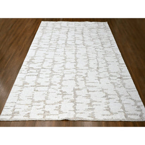 12'x14'10" Swan White, Minimalist Swedish Design, Hand Knotted, Natural Wool, XL, Oversized, Oriental Rug FWR62160