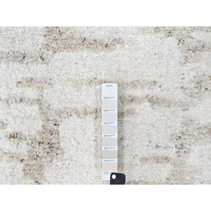 12'x14'10" Swan White, Minimalist Swedish Design, Hand Knotted, Natural Wool, XL, Oversized, Oriental Rug FWR62160