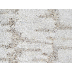12'x14'10" Swan White, Minimalist Swedish Design, Hand Knotted, Natural Wool, XL, Oversized, Oriental Rug FWR62160
