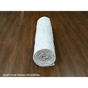 12'x14'10" Swan White, Minimalist Swedish Design, Hand Knotted, Natural Wool, XL, Oversized, Oriental Rug FWR62160