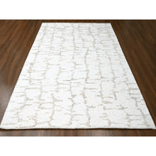 Load image into Gallery viewer, 9&#39;3&quot;x12&#39;2&quot; Bone White, Minimalist Swedish Design, Hand Knotted, 100% Wool, Oriental Rug FWR62166