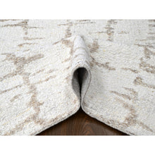 Load image into Gallery viewer, 9&#39;3&quot;x12&#39;2&quot; Bone White, Minimalist Swedish Design, Hand Knotted, 100% Wool, Oriental Rug FWR62166