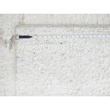 Load image into Gallery viewer, 9&#39;3&quot;x12&#39;2&quot; Bone White, Minimalist Swedish Design, Hand Knotted, 100% Wool, Oriental Rug FWR62166