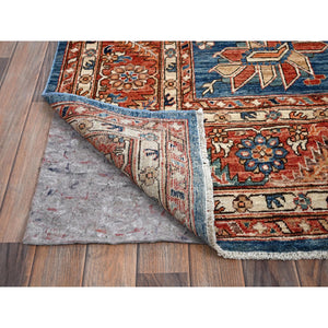 10'x13'10" Imperial Blue, Aryana Collection, Heriz All Over Design, Vegetable Dyes, Soft Pile, High Mountain Wool, Hand Knotted, Densely Woven, Oriental Rug FWR6228