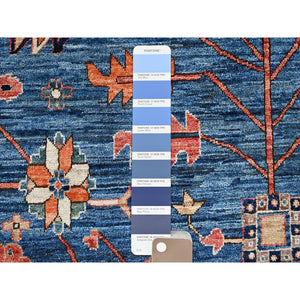 10'x13'10" Imperial Blue, Aryana Collection, Heriz All Over Design, Vegetable Dyes, Soft Pile, High Mountain Wool, Hand Knotted, Densely Woven, Oriental Rug FWR6228
