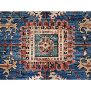 10'x13'10" Imperial Blue, Aryana Collection, Heriz All Over Design, Vegetable Dyes, Soft Pile, High Mountain Wool, Hand Knotted, Densely Woven, Oriental Rug FWR6228