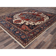 Load image into Gallery viewer, 8&#39;1&quot;x10&#39;1&quot; Chiffon White, Aryana Grade, Serapi Heriz With Large Medallion Design, Vegetable Dyes, High Mountain Wool, Hand Knotted, Soft Pile, Densely Woven, Oriental Rug FWR6234