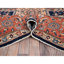 Load image into Gallery viewer, 9&#39;x12&#39;1&quot; Yale Blue, Aryana Grade, Serapi Heriz With Large Medallion Design, Vegetable Dyes, Soft Pile, Hand Knotted, High Mountain Wool, Densely Woven, Oriental Rug FWR6252