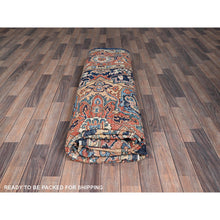Load image into Gallery viewer, 9&#39;x12&#39;1&quot; Yale Blue, Aryana Grade, Serapi Heriz With Large Medallion Design, Vegetable Dyes, Soft Pile, Hand Knotted, High Mountain Wool, Densely Woven, Oriental Rug FWR6252