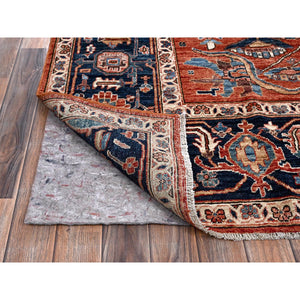 8'1"x10' Terracotta Red, Aryana Collection, Antique Heriz Design, Vegetable Dyes, Hand Knotted, Soft Pile, High Mountain Wool, Densely Woven, Oriental Rug FWR6264