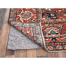 Load image into Gallery viewer, 9&#39;2&quot;x12&#39;8&quot; Midnight Blue, Aryana Grade, Serapi Heriz with Flower Medallion Design, Vegetable Dyes, Hand Knotted, High Mountain Wool, Soft Pile, Densely Woven, Oriental Rug FWR6282