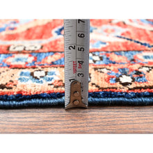 Load image into Gallery viewer, 9&#39;2&quot;x12&#39;8&quot; Midnight Blue, Aryana Grade, Serapi Heriz with Flower Medallion Design, Vegetable Dyes, Hand Knotted, High Mountain Wool, Soft Pile, Densely Woven, Oriental Rug FWR6282