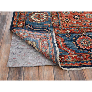 9'2"x12'1" Midnight Blue, Willow and Cypress Tree All Over Antique Persian Design, Small Animal Figurines, Vegetable Dyes, High Mountain Wool, Hand Knotted, Soft Pile, Densely Woven, Oriental Rug FWR6288