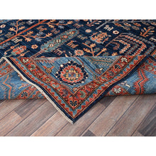 Load image into Gallery viewer, 9&#39;2&quot;x12&#39;1&quot; Midnight Blue, Willow and Cypress Tree All Over Antique Persian Design, Small Animal Figurines, Vegetable Dyes, High Mountain Wool, Hand Knotted, Soft Pile, Densely Woven, Oriental Rug FWR6288