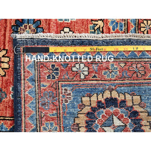 9'2"x12'1" Midnight Blue, Willow and Cypress Tree All Over Antique Persian Design, Small Animal Figurines, Vegetable Dyes, High Mountain Wool, Hand Knotted, Soft Pile, Densely Woven, Oriental Rug FWR6288