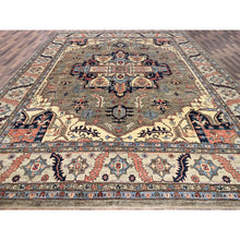 Load image into Gallery viewer, 12&#39;4&quot;x14&#39;4&quot; Dune Brown, Aryana Collection, Serapi Heriz With Large Medallion Design, Vegetable Dyes, Soft Pile, High Mountain Wool, Hand Knotted, Densely Woven, Oversized, Oriental Rug FWR6294