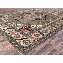 Load image into Gallery viewer, 12&#39;4&quot;x14&#39;4&quot; Dune Brown, Aryana Collection, Serapi Heriz With Large Medallion Design, Vegetable Dyes, Soft Pile, High Mountain Wool, Hand Knotted, Densely Woven, Oversized, Oriental Rug FWR6294