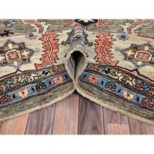 Load image into Gallery viewer, 12&#39;4&quot;x14&#39;4&quot; Dune Brown, Aryana Collection, Serapi Heriz With Large Medallion Design, Vegetable Dyes, Soft Pile, High Mountain Wool, Hand Knotted, Densely Woven, Oversized, Oriental Rug FWR6294