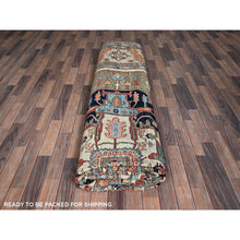 Load image into Gallery viewer, 12&#39;4&quot;x14&#39;4&quot; Dune Brown, Aryana Collection, Serapi Heriz With Large Medallion Design, Vegetable Dyes, Soft Pile, High Mountain Wool, Hand Knotted, Densely Woven, Oversized, Oriental Rug FWR6294