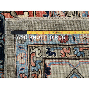12'4"x14'4" Dune Brown, Aryana Collection, Serapi Heriz With Large Medallion Design, Vegetable Dyes, Soft Pile, High Mountain Wool, Hand Knotted, Densely Woven, Oversized, Oriental Rug FWR6294