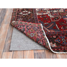 Load image into Gallery viewer, 9&#39;3&quot;x11&#39;8&quot; Currant Red, Semi Antique Persian Heriz Tribal Design, Lustrous Wool, Distressed, Hand Knotted Abrash, Sheared Low, Evenly Worn Oriental Rug Sh104 FWR624