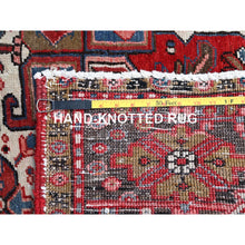Load image into Gallery viewer, 9&#39;3&quot;x11&#39;8&quot; Currant Red, Semi Antique Persian Heriz Tribal Design, Lustrous Wool, Distressed, Hand Knotted Abrash, Sheared Low, Evenly Worn Oriental Rug Sh104 FWR624
