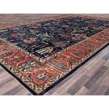 Load image into Gallery viewer, 11&#39;9&quot;x17&#39;7&quot; Midnight Blue, Aryana Collection, Bijar Garus Design, Vegetable Dyes, Soft Pile, High Mountain Wool, Hand Knotted, Densely Woven, Oversized, Oriental Rug FWR6312