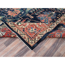 Load image into Gallery viewer, 11&#39;9&quot;x17&#39;7&quot; Midnight Blue, Aryana Collection, Bijar Garus Design, Vegetable Dyes, Soft Pile, High Mountain Wool, Hand Knotted, Densely Woven, Oversized, Oriental Rug FWR6312