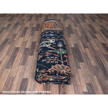 Load image into Gallery viewer, 11&#39;9&quot;x17&#39;7&quot; Midnight Blue, Aryana Collection, Bijar Garus Design, Vegetable Dyes, Soft Pile, High Mountain Wool, Hand Knotted, Densely Woven, Oversized, Oriental Rug FWR6312