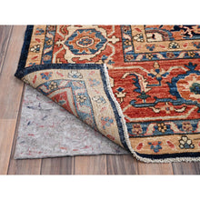 Load image into Gallery viewer, 12&#39;x18&#39;9&quot; Midnight Blue, Aryana Grade, Serapi Heriz With Flower Medallion Design, Vegetable Dyes, Soft Pile, High Mountain Wool, Hand Knotted, Densely Woven, Oversized, Oriental Rug FWR6318