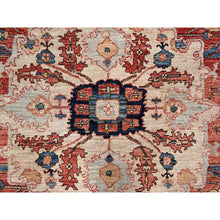 Load image into Gallery viewer, 12&#39;x18&#39;9&quot; Midnight Blue, Aryana Grade, Serapi Heriz With Flower Medallion Design, Vegetable Dyes, Soft Pile, High Mountain Wool, Hand Knotted, Densely Woven, Oversized, Oriental Rug FWR6318