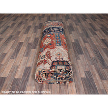 Load image into Gallery viewer, 12&#39;x18&#39;9&quot; Midnight Blue, Aryana Grade, Serapi Heriz With Flower Medallion Design, Vegetable Dyes, Soft Pile, High Mountain Wool, Hand Knotted, Densely Woven, Oversized, Oriental Rug FWR6318